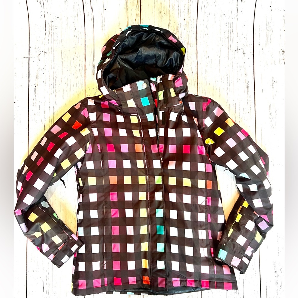 Colorful Fun Cute Womens Insulated Jacket Ski Snowboard Multi Print Pattern L…